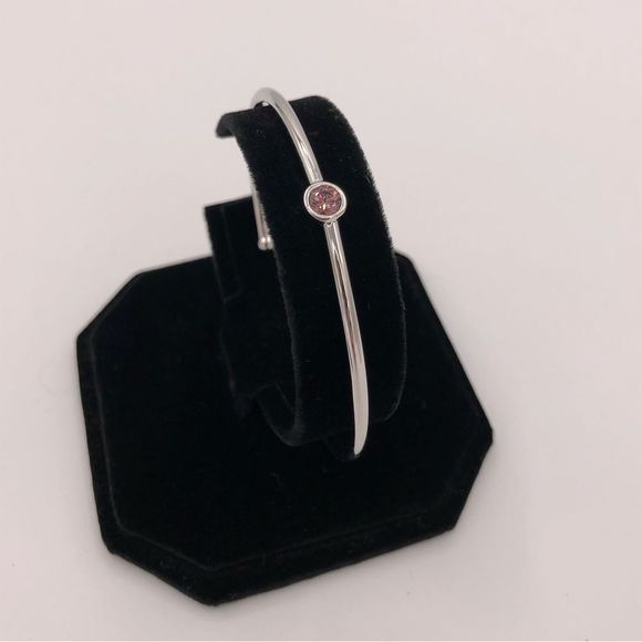 Kestan Pink Swarovski Crystal Silver Tone Cuff Bracelet - Picture 1 of 7